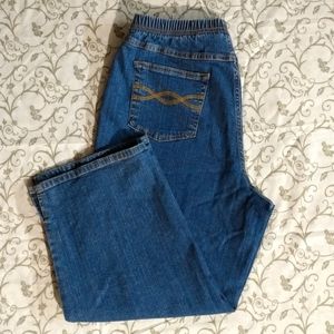 D&Co Cropped Pull On Denim Pants M
